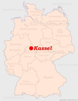 Kassel auf der Deutschlandkarte
