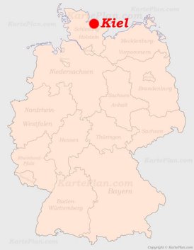Kiel auf der Deutschlandkarte