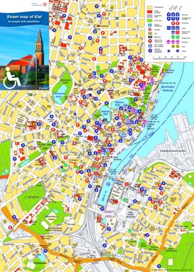 Touristischer stadtplan von Kiel