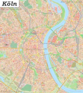 Große detaillierte stadtplan von Köln