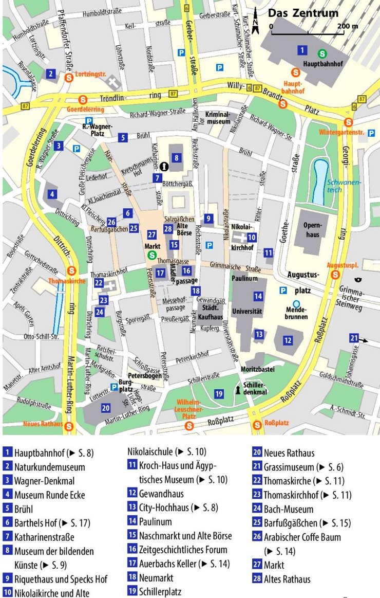 Stadtplan Leipzig mit sehenswürdigkeiten