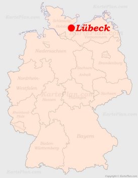 Lübeck auf der Deutschlandkarte