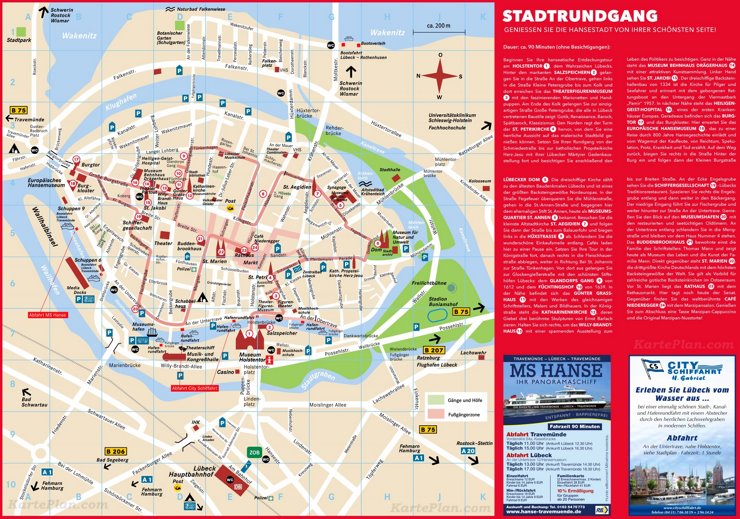 Stadtplan Lübeck mit sehenswürdigkeiten