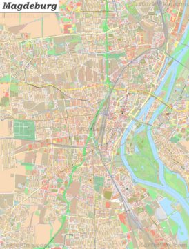 Große detaillierte stadtplan von Magdeburg