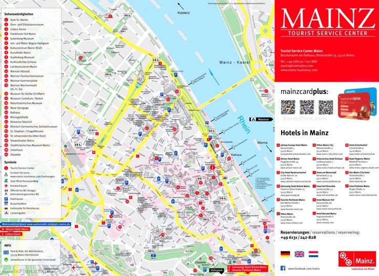 Stadtplan Mainz mit sehenswürdigkeiten