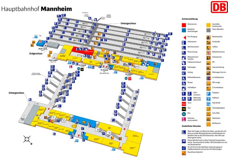 Mannheim Hauptbahnhof plan
