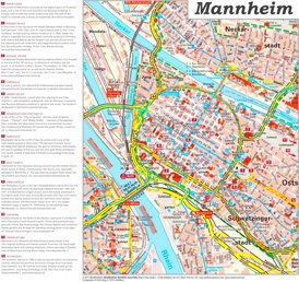 Touristischer stadtplan von Mannheim