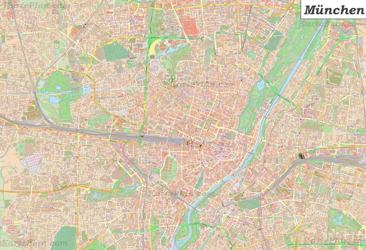 Große detaillierte stadtplan von München