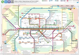 München Regionalzug, S-Bahn und U-Bahn plan