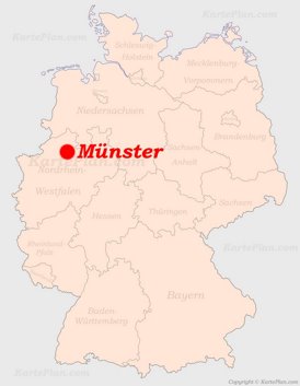 Münster auf der Deutschlandkarte