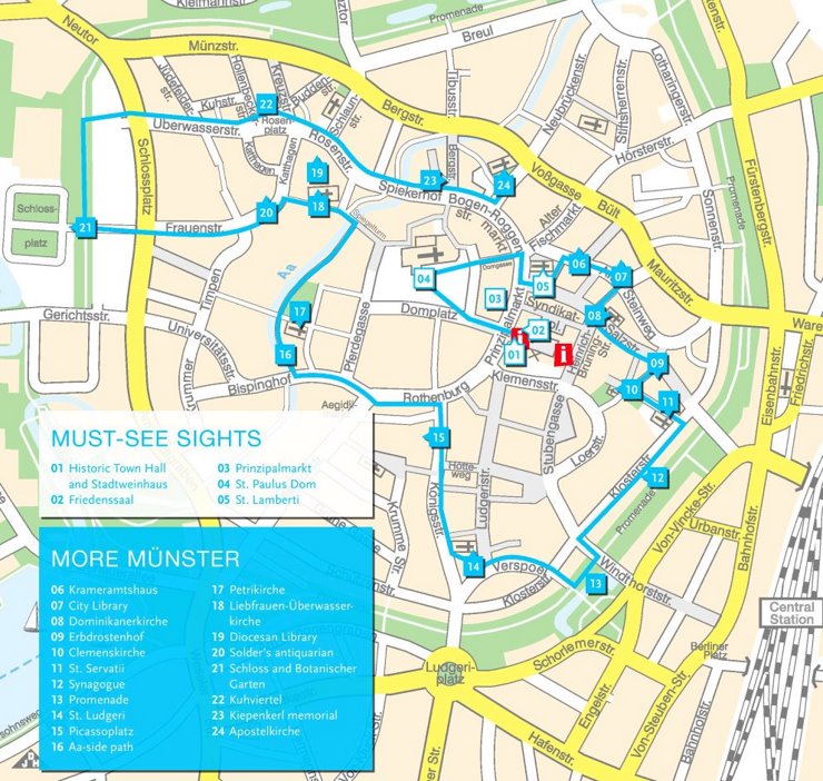 Stadtplan Münster mit sehenswürdigkeiten
