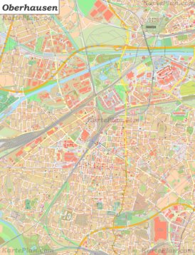 Große detaillierte stadtplan von Oberhausen