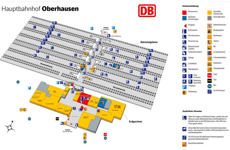 Oberhausen Hauptbahnhof plan