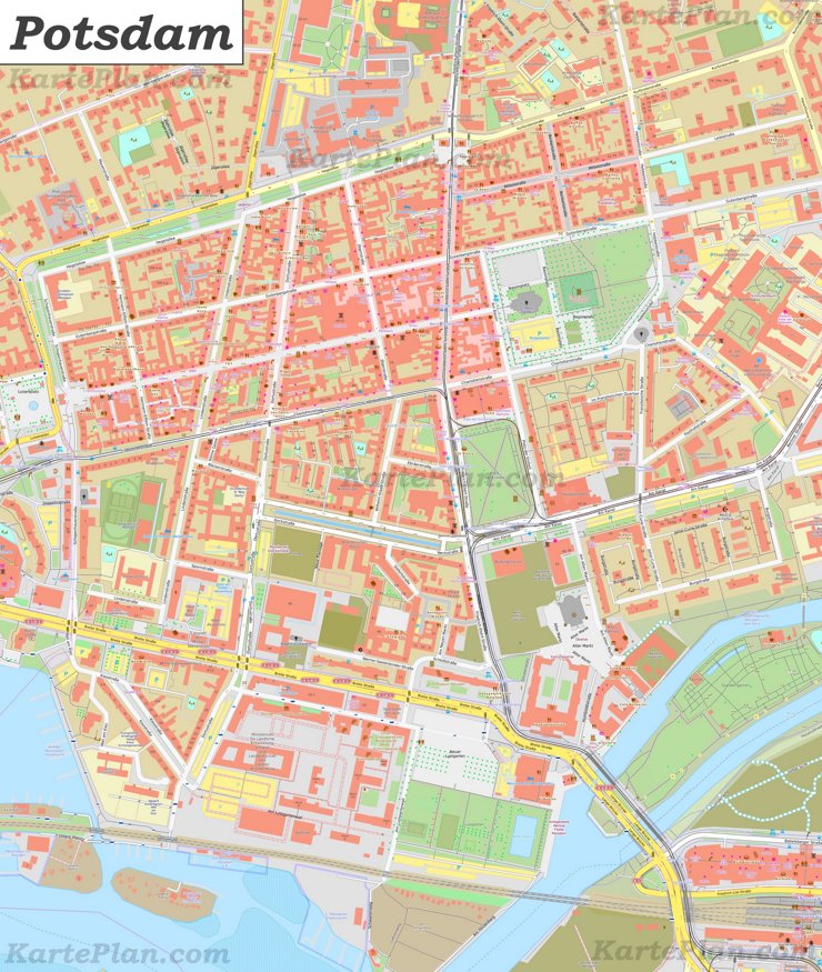 Karte von Potsdamer Stadtzentrum