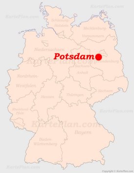 Potsdam auf der Deutschlandkarte