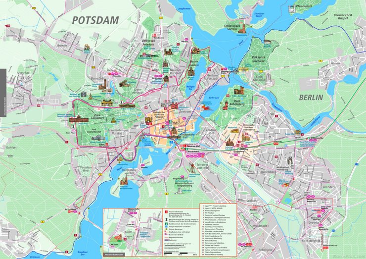 Stadtplan Potsdam mit sehenswürdigkeiten