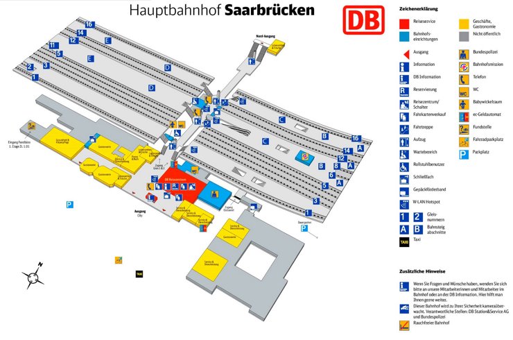 Saarbrücken Hauptbahnhof plan