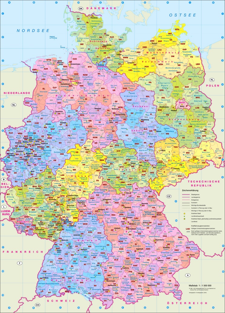 Verwaltungskarte von Deutschland