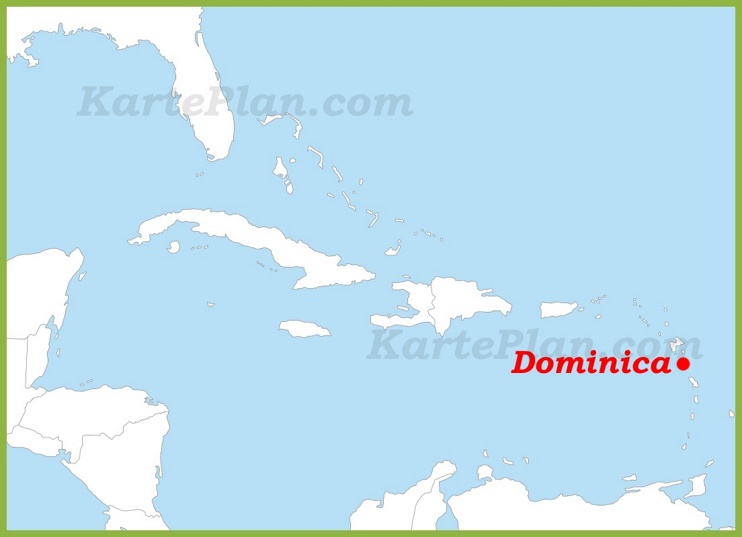 Dominica auf der karte Karibiks