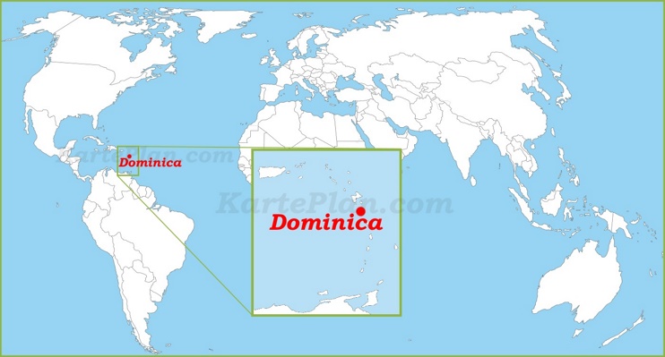 Dominica auf der Weltkarte