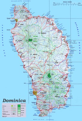 Große detaillierte karte von Dominica