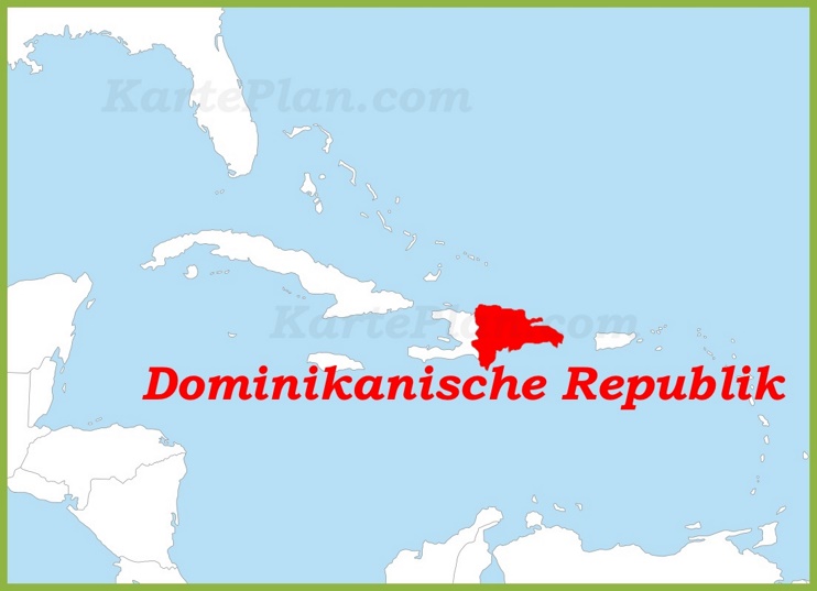 Dominikanische Republik auf der karte Karibiks