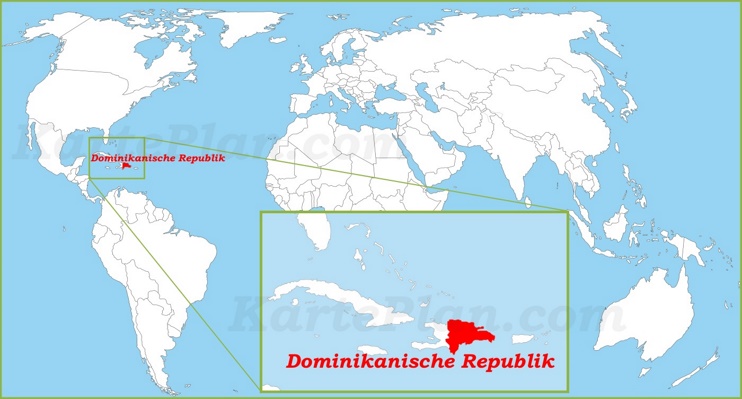 Dominikanische Republik auf der Weltkarte