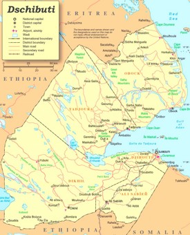 Dschibuti politische karte