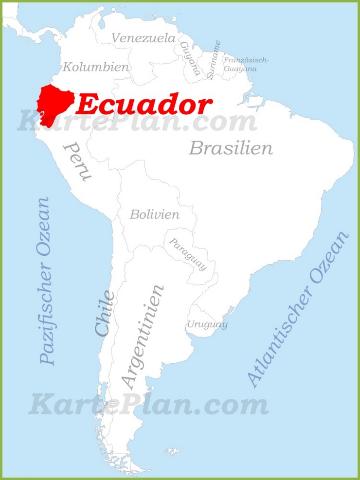 Ecuador auf der karte Südamerikas