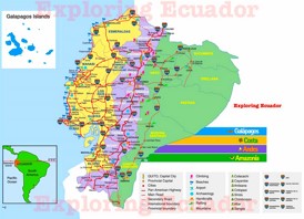 Ecuador touristische karte