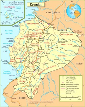 Straßenkarte Ecuador