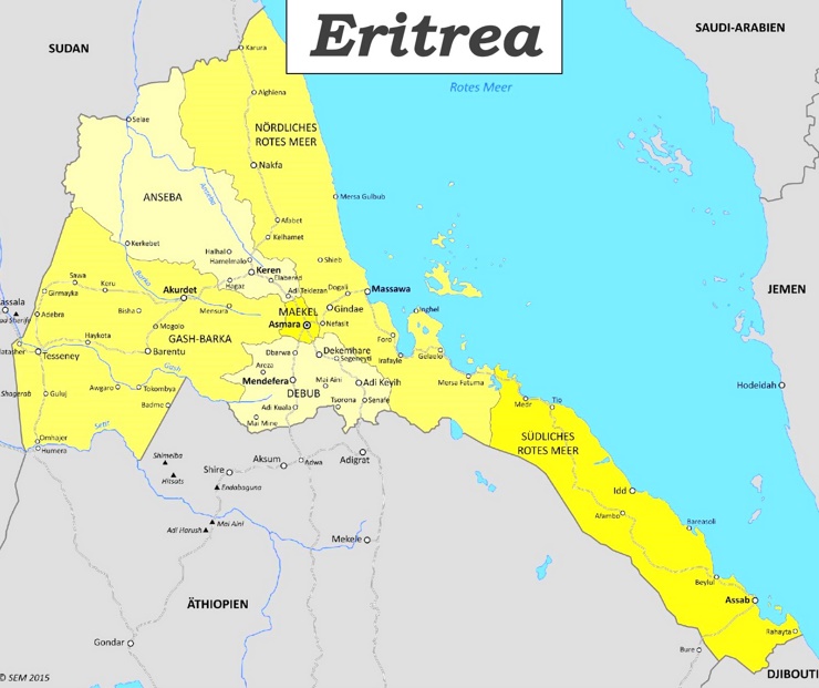 Eritrea politische karte