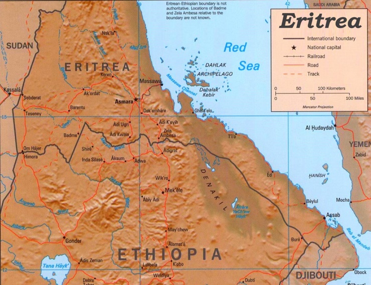 Straßenkarte Eritrea