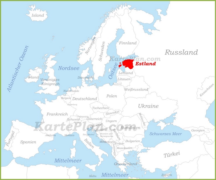 Estland auf der karte Europas