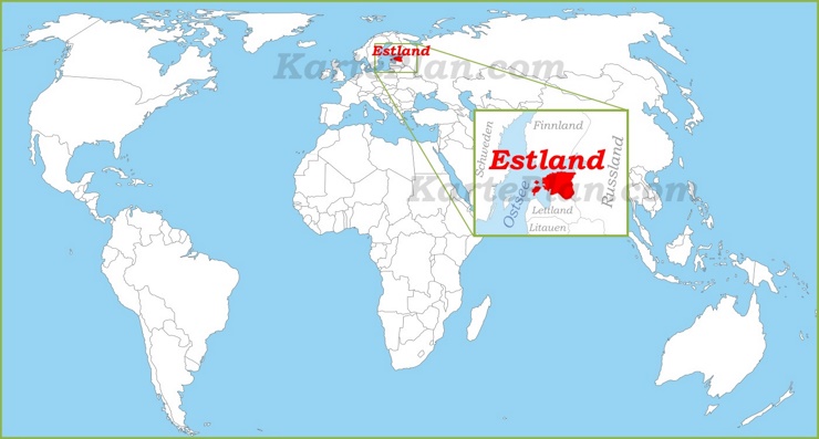 Estland auf der Weltkarte