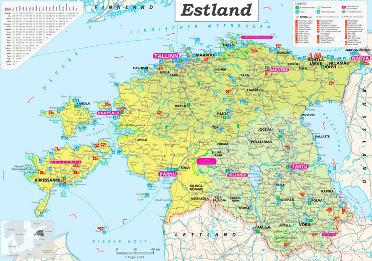 Große detaillierte karte von Estland