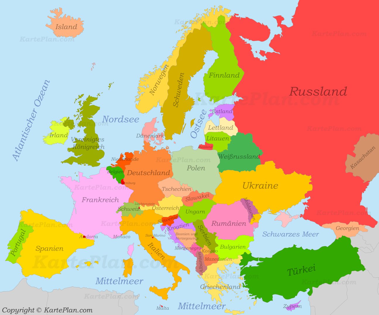 Politische Karte - Landkarte