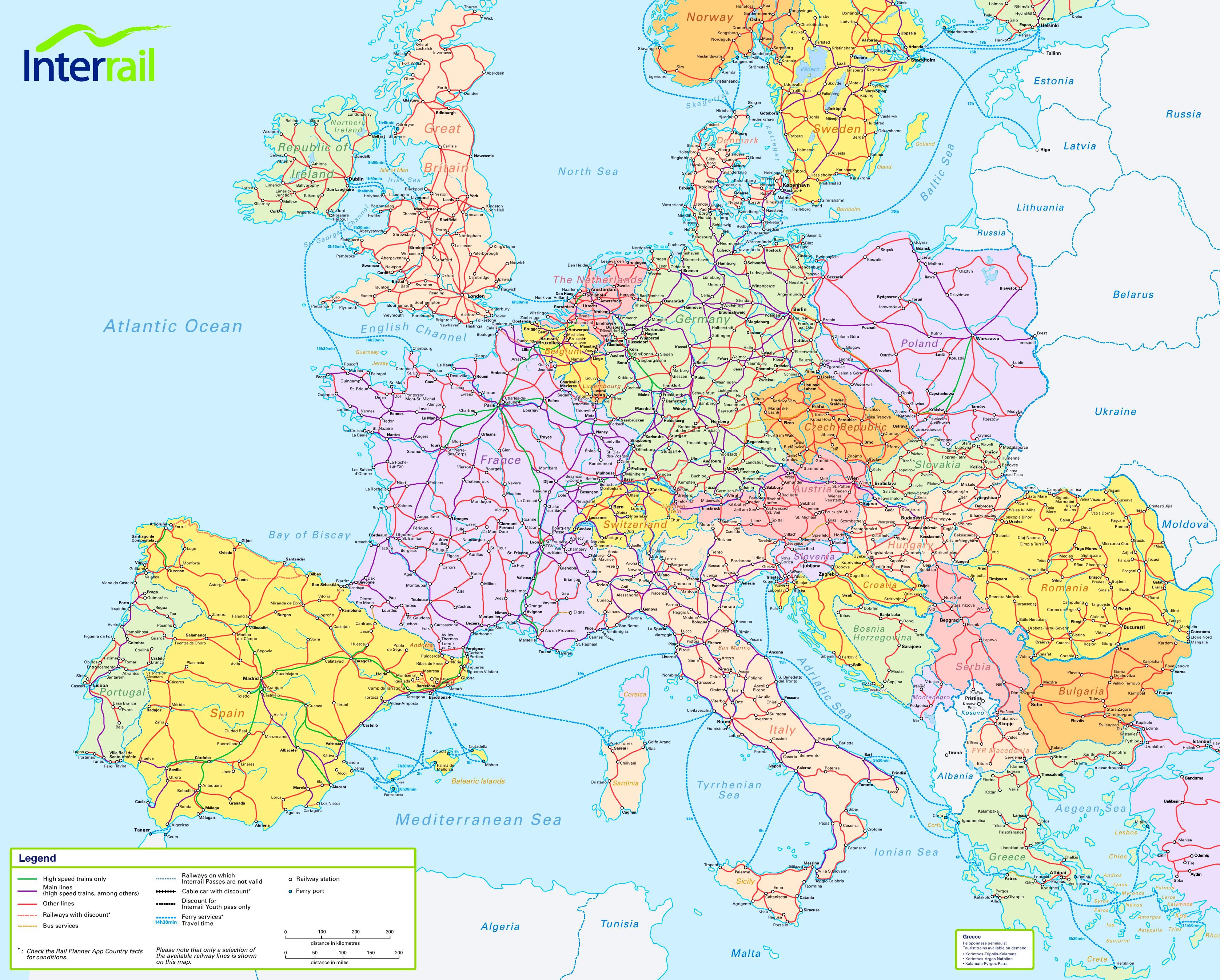 Schienennetz Europa Karte