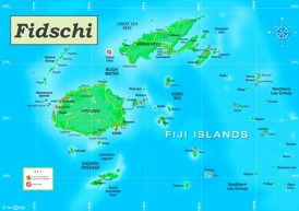 Fidschi touristische karte