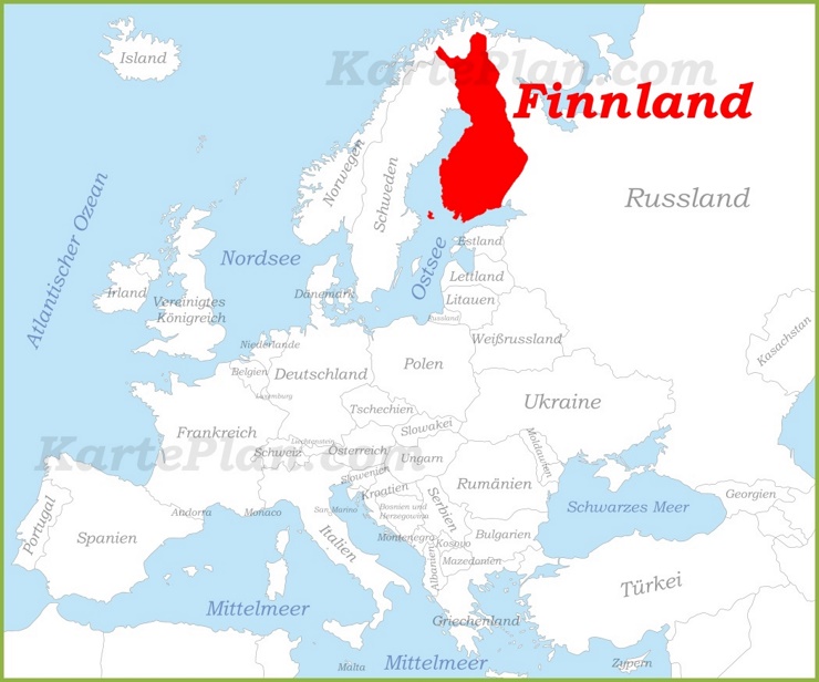 Finnland auf der karte Europas