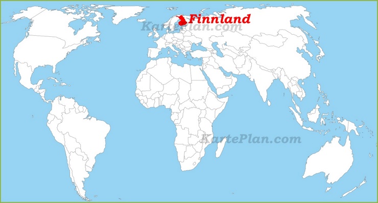 Finnland auf der Weltkarte