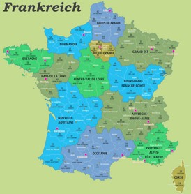 Karte der französischen Départements