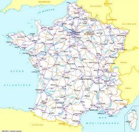 Straßenkarte Frankreich