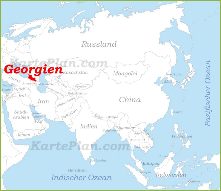 Georgien auf der karte Asiens