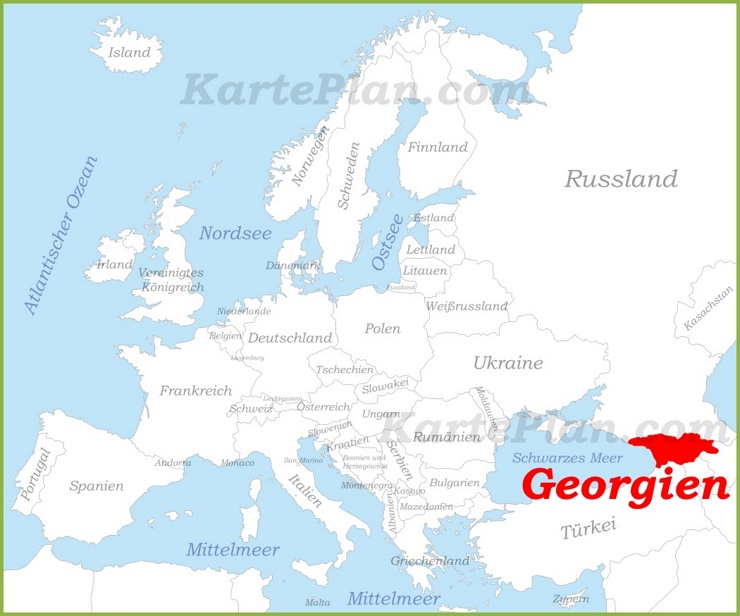 Georgien auf der karte Europas
