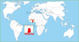Ghana auf der Weltkarte