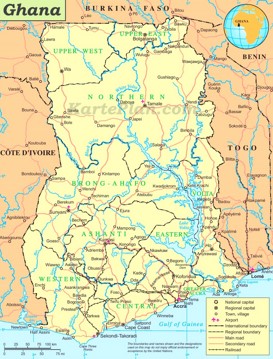 Ghana politische karte
