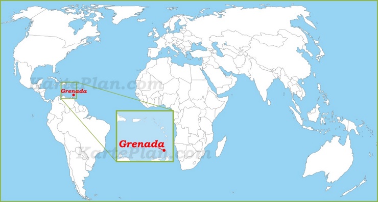 Grenada auf der Weltkarte