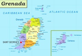 Grenada politische karte