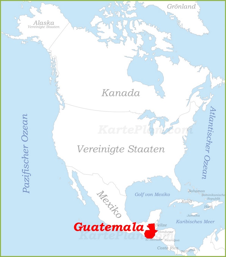 Guatemala auf der karte Nordamerika